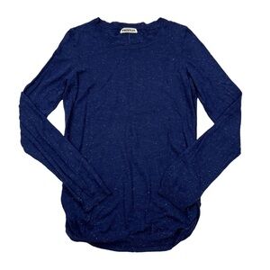 Whistles Navy Sparkle Knit Long Sleeve Crew Neck Pullover Sweater